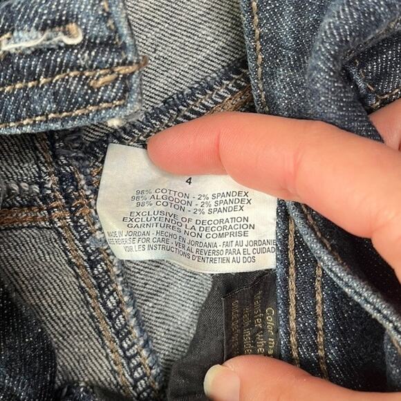 Nine West raw hem cutoff blue denim jean shorts stretch button pockets size 4 - Picture 4 of 4